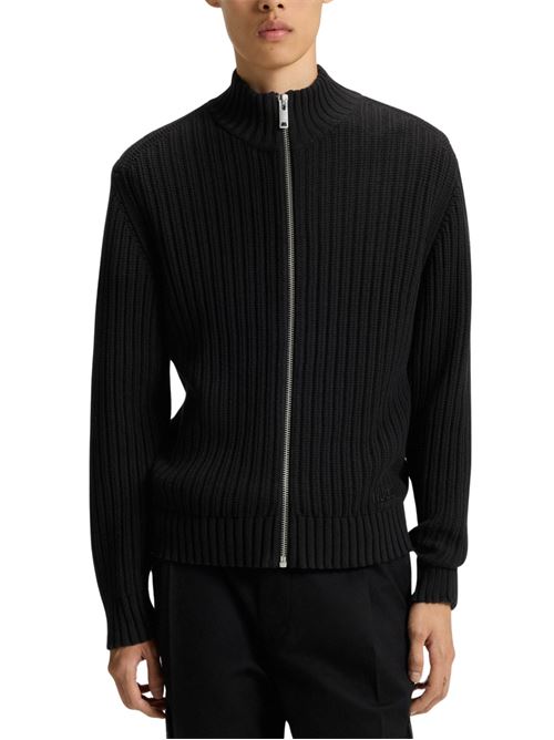 Cardigan a coste con zip Boss Red | 50546980001